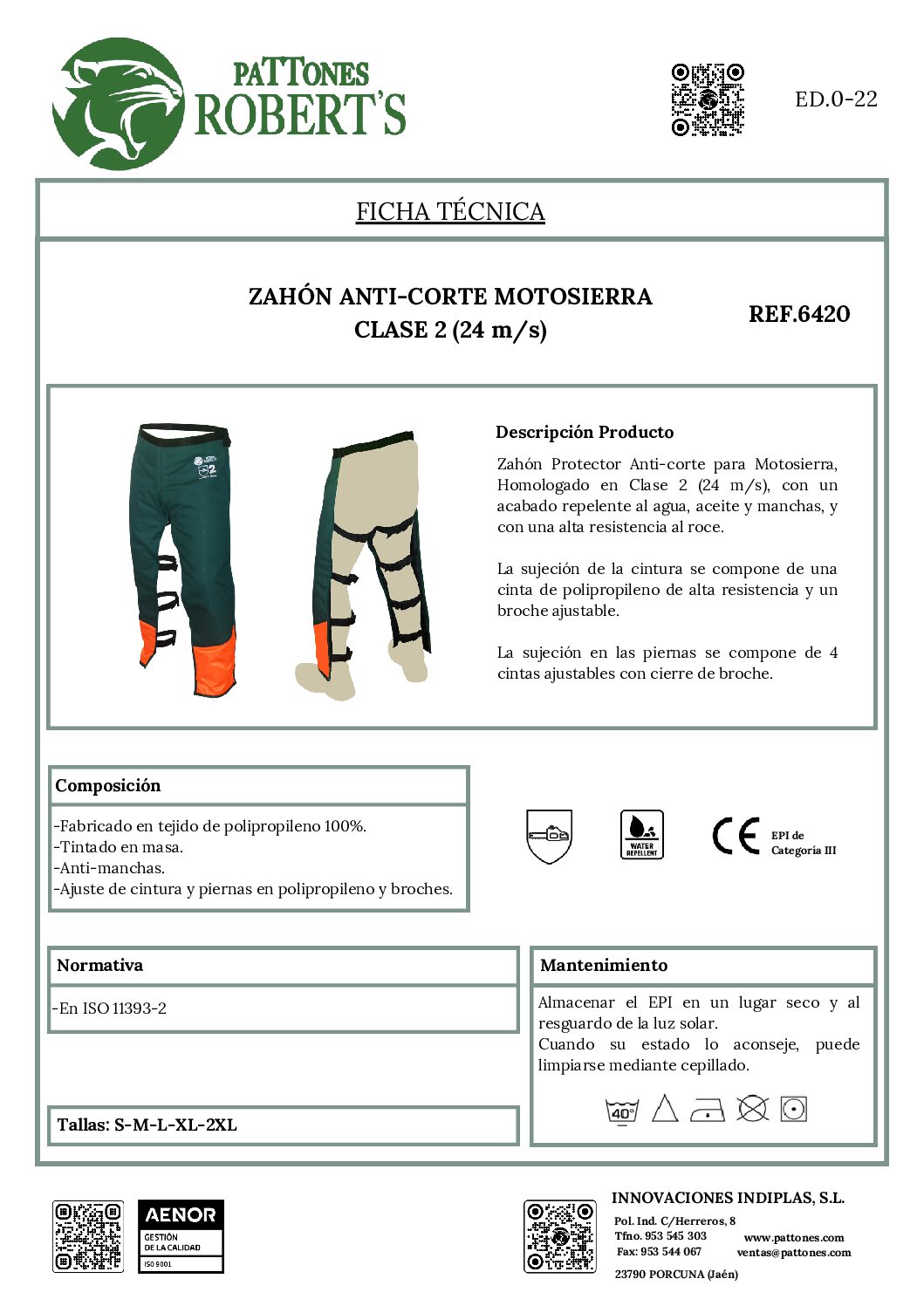 ZAHÓN ANTI-CORTE MOTOSIERRA CLASE 2 - Imagen 3