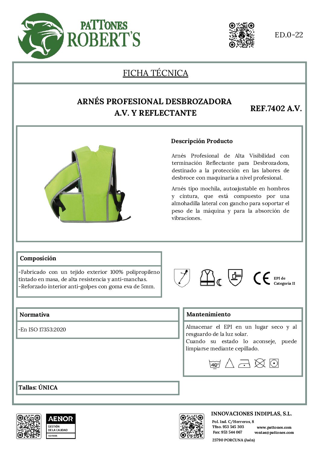 ARNÉS PROFESIONAL DESBROZADORA A.V. Y REFLECTANTE - Imagen 3